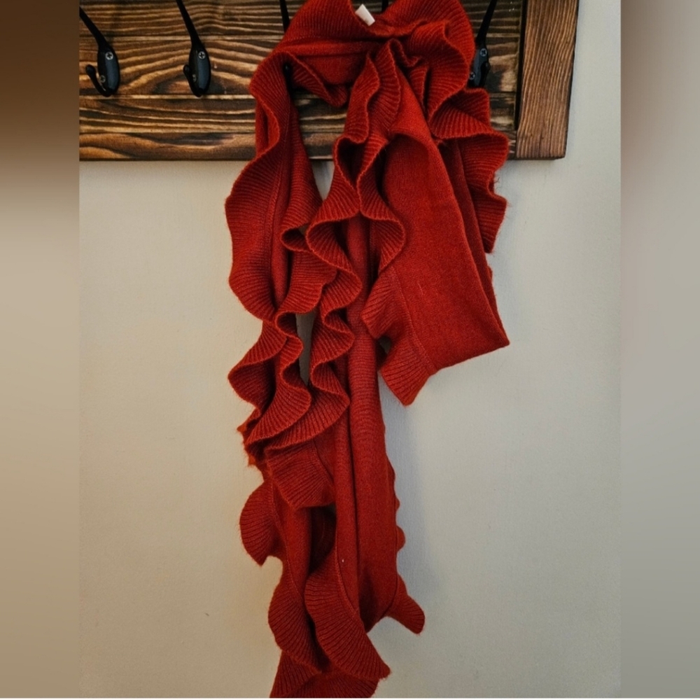 Infinity Scarf | Collections Eighteen | Red | Ruffles | Acrylic | Womens